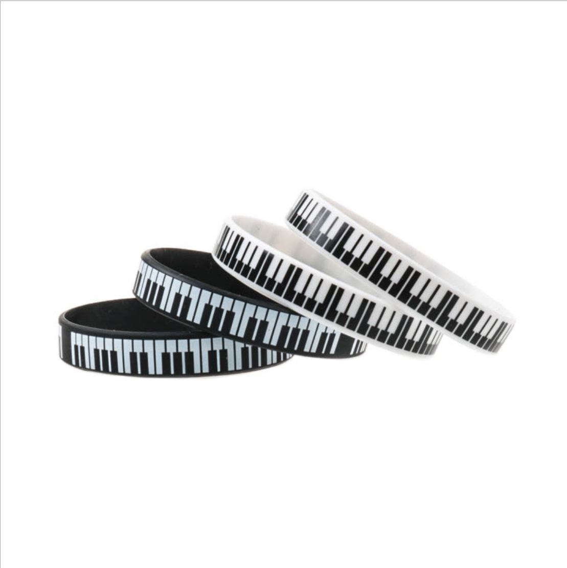 Musical Instrument Jewelry - 1 個/10 個ピアノキーブレスレットシリコン音楽パーティーギフト伸縮性リストバンドファンコンサート日常イベントに最適