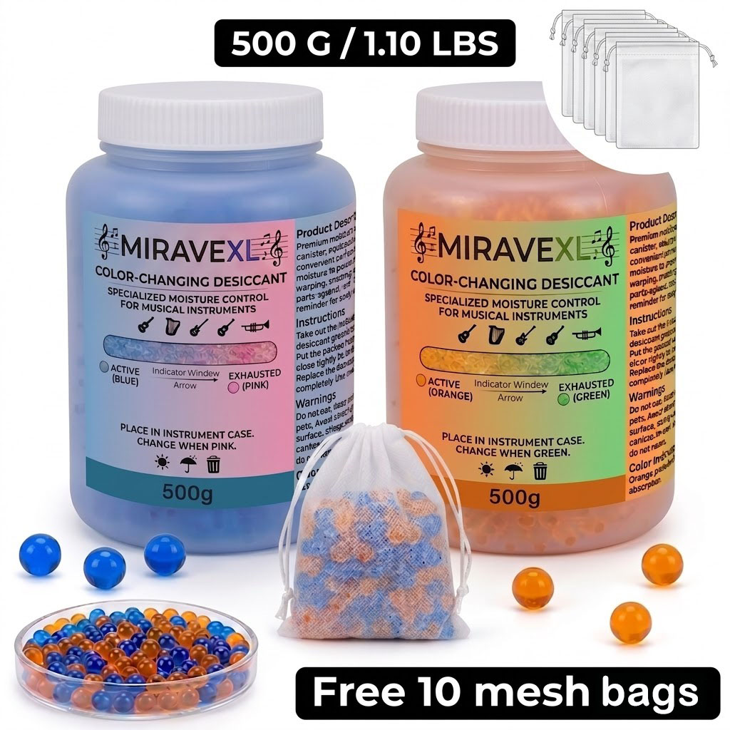 Musical Instrument Organ - MIRAVEXL カラーチェンジシリカゲル乾燥剤 500g、再利用可能な吸湿剤 ギター、バイオリン、ハーモニカなどの楽器保管用
