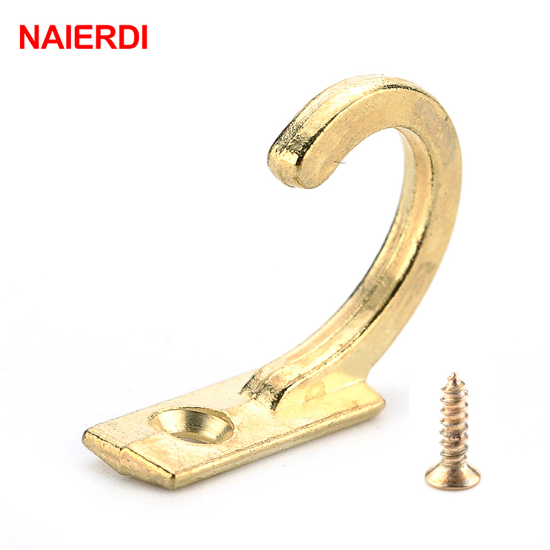 Musical Instrument Jewelry - Naierdi-小さなアンティークウォールフック,10個,湾曲したバックル,木製のジュエリーボックス用のロッククラスプフック,家具ハードウェア