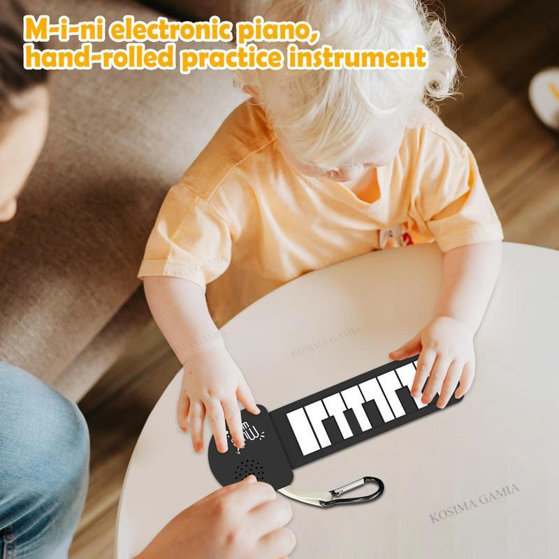 Musical Instrument Keyboard - ロールアップ電子ピアノ シリコン製電動折りたたみピアノキーボード 旅行、学校、アウトドア、家庭用楽器