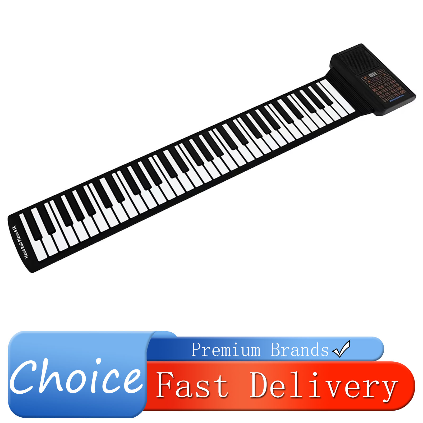 Musical Instrument Keyboard - 61 キーミニロールアップピアノシリコーンポータブル折りたたみソフトキーボード電子ピアノ黒白楽器ギフト用