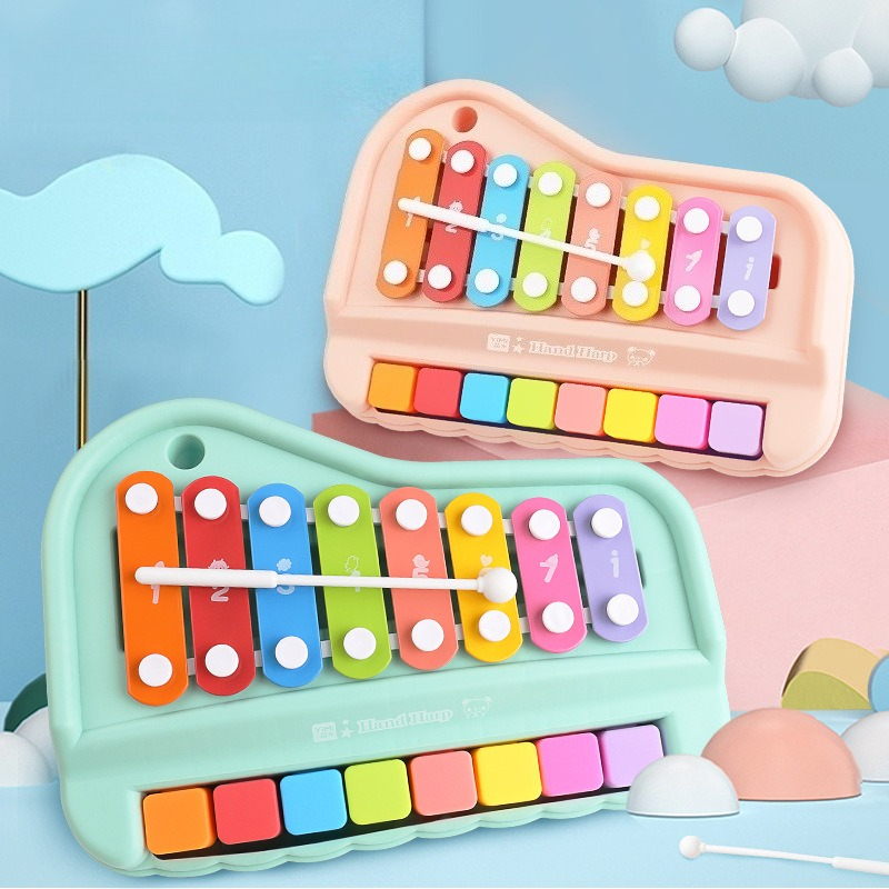 Musical Instrument Xylophone - 8音階シロフォンピアノ 2-in-1 早期教育用音楽玩具 マレット付き 赤ちゃん 幼児向け