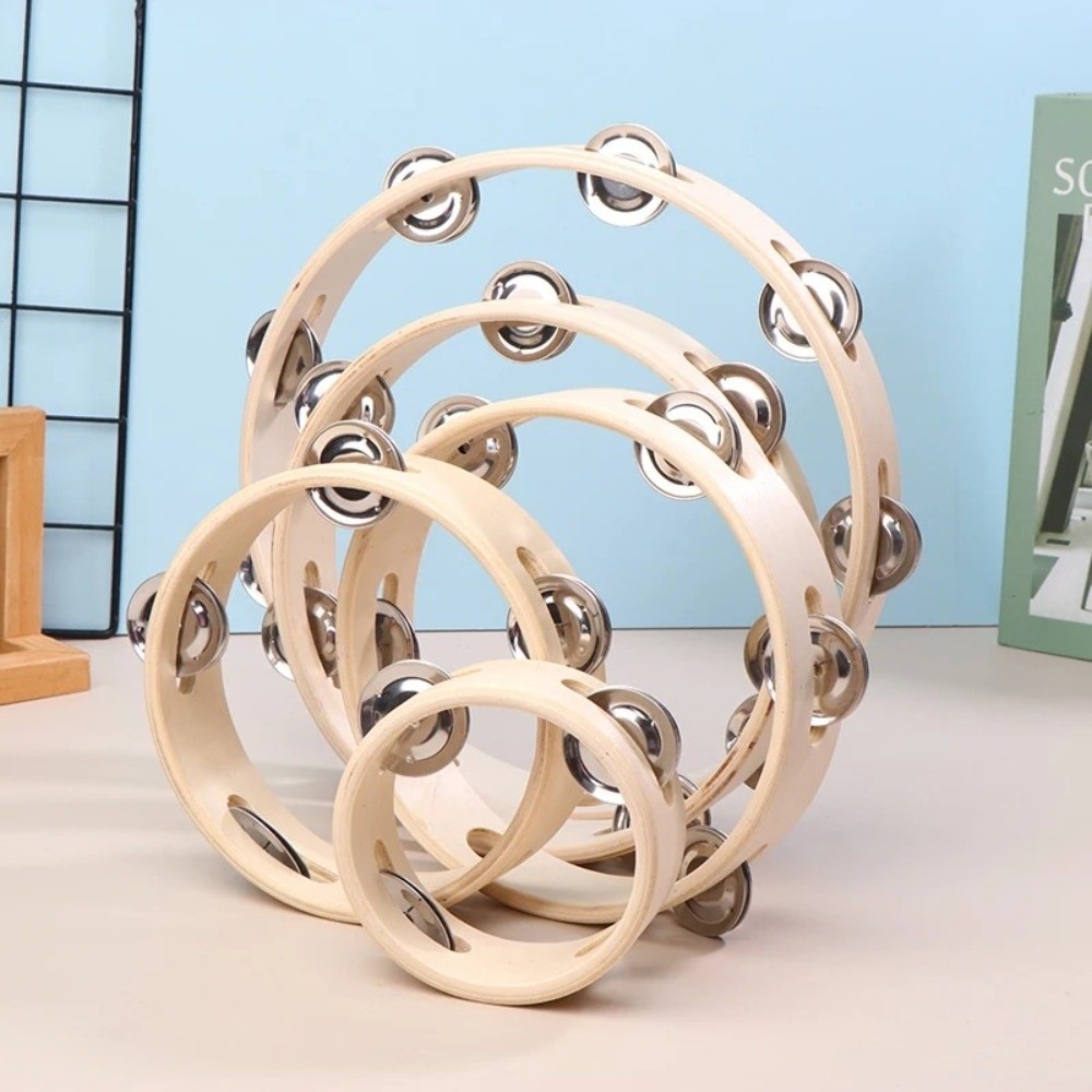 Musical Instrument Jewelry - 新しい4/6/7/8/10インチハンドドラム木製リングオルフ楽器子供用楽器シングルロウ木製タンバリン教育用