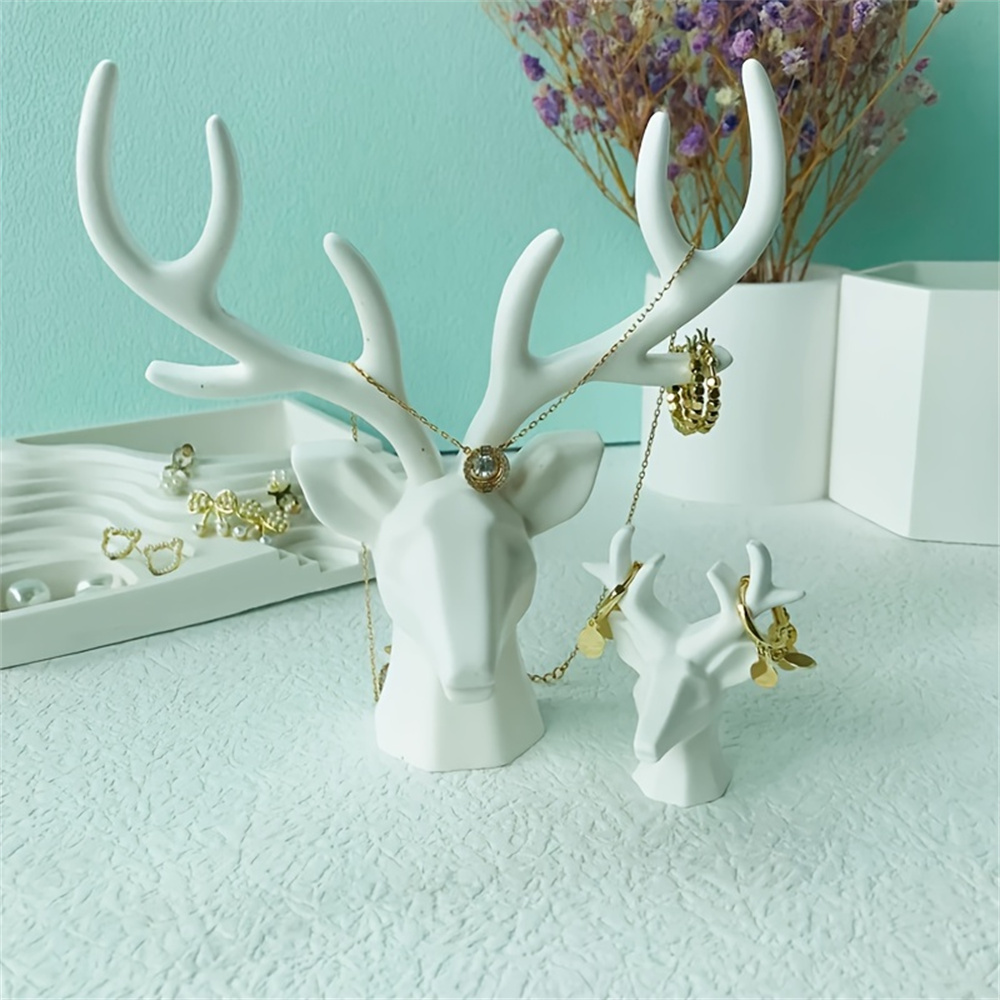 Musical Instrument Jewelry - 3D 鹿の角ジュエリーネックレスクリスタルエポキシ樹脂モールド収納ラックシリコーンモールド家の装飾 DlY ガーデンフェンス装飾