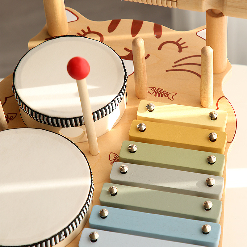 Musical Instrument Xylophone - モンテッソーリ教育玩具 木製シロフォン ドラムセット エオリアンベル 打楽器 楽器