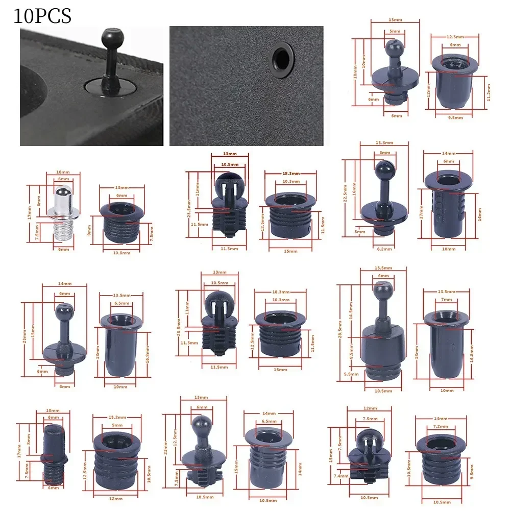 Musical Instrument Diy - プラスチック製スピーカーバックルキット,スピーカー用,グリルペグ,ボールソケットファスナー,ネジクリップ部品,日曜大工,オーディオ,セット,10ペア