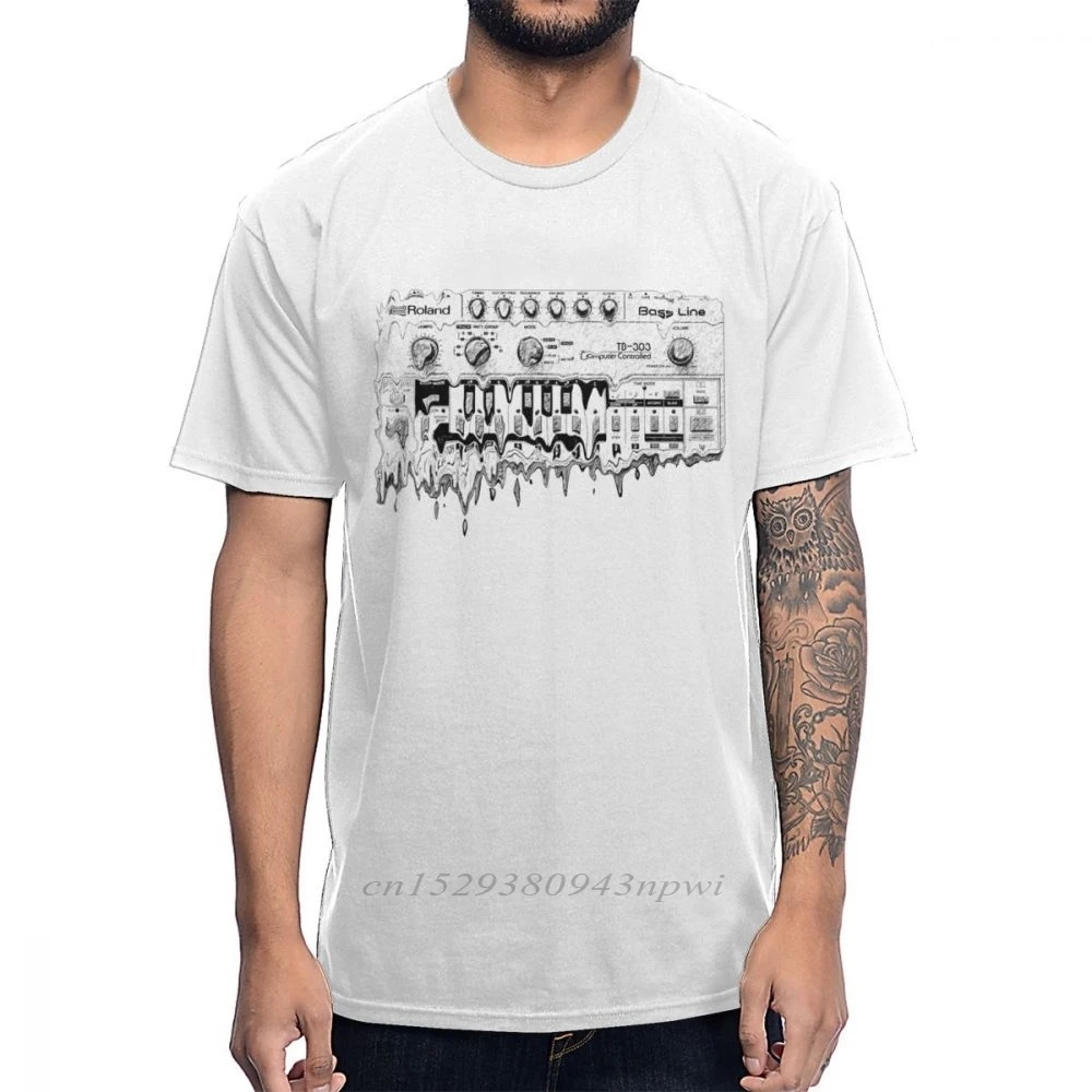 Musical Instrument Synthesizer - 男性用ローランドシンセサイザーTシャツ,電子音楽付きTシャツ,大型,TB 303