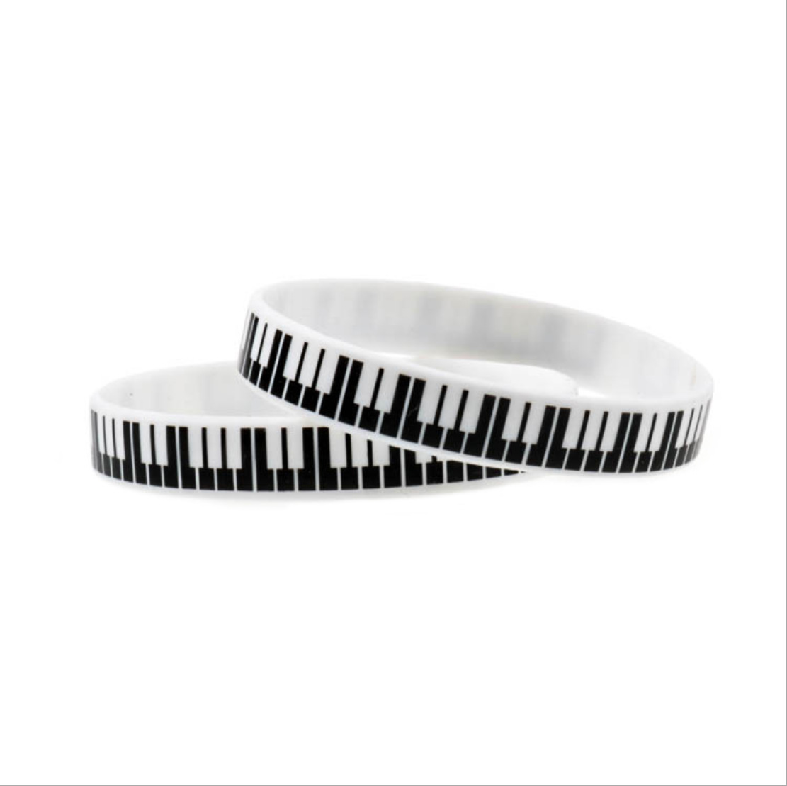 1 個/10 個ピアノキーブレスレットシリコン音楽パーティー - Musical Instrument Jewelry のレビューと価格