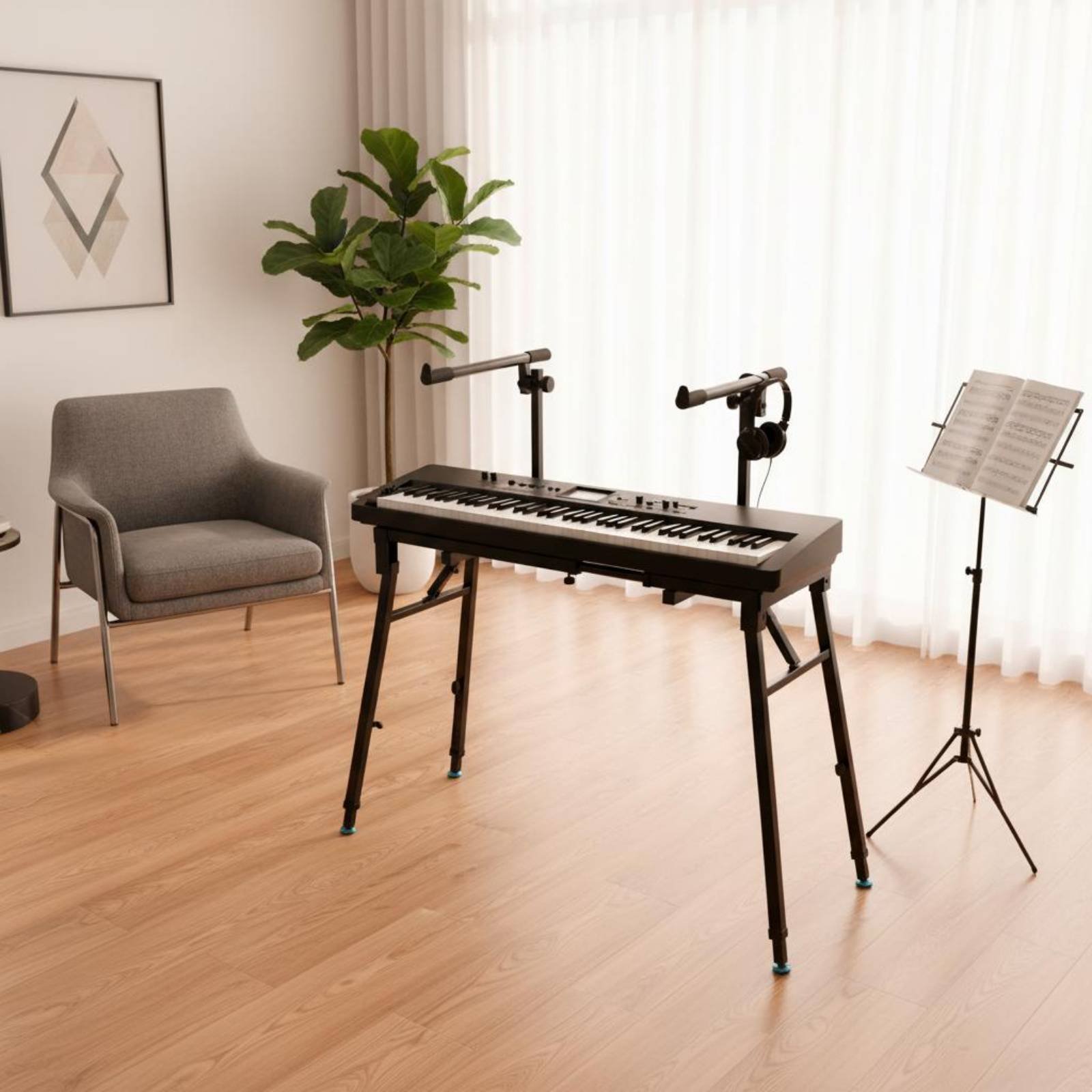折りたたみキーボードスタンド ポータブル 調節可能なキーボー - Musical Instrument Keyboard のレビューと価格