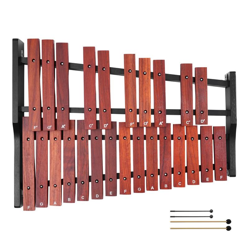 グロッケンシュピール、25音符、プロ仕様の木製シロフォン打楽 - Musical Instrument Xylophone のレビューと価格