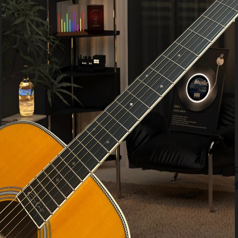 手作りの黄色いアコースティックギター、6弦、ガードプレート付 - Musical Instrument With Strings のレビューと価格
