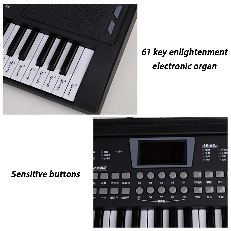 子供電子オルガン 61 キーポータブルおもちゃエレクトリック - Musical Instrument Synthesizer のレビューと価格