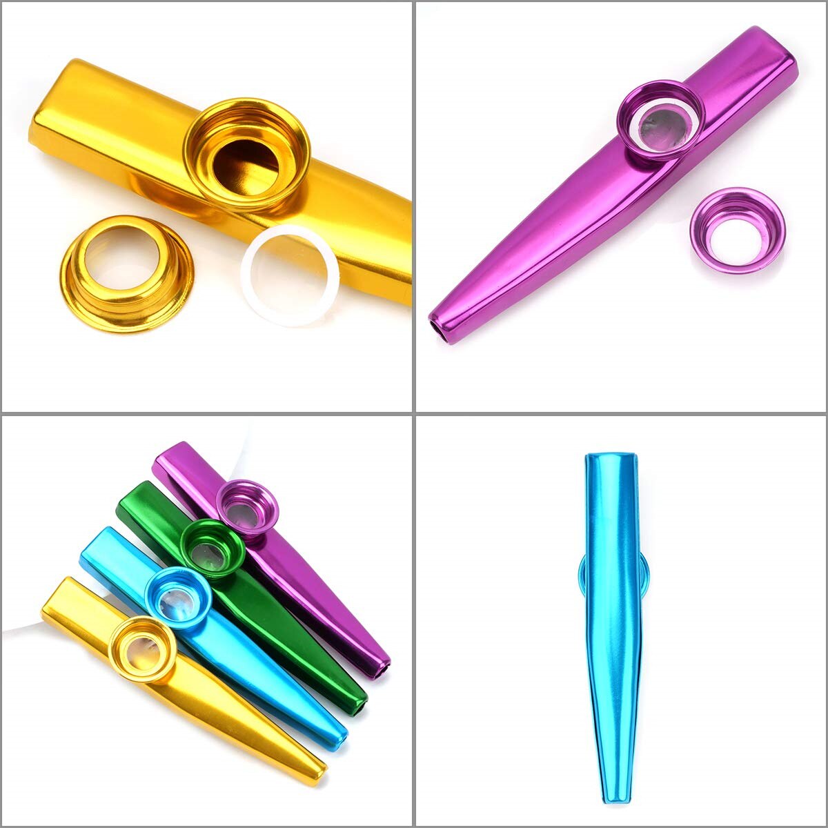 Kazooシルバーアルミニウム合金、膜溝付きダイヤフラムka - Musical Instrument Kazoo のレビューと価格