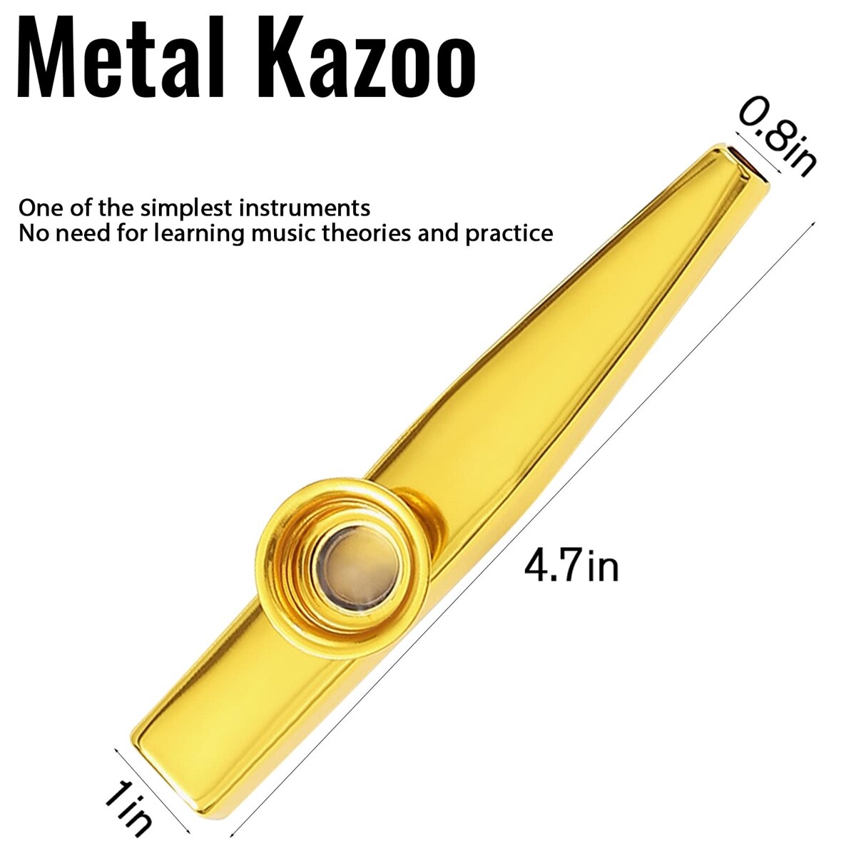 Kazooシルバーアルミニウム合金、膜溝付きダイヤフラムka - Musical Instrument Kazoo のレビューと価格