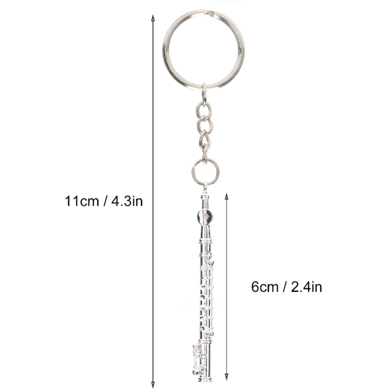 フルートキーホルダー メタルキーリング ギフト装飾 楽器飾り - Musical Instrument Jewelry のレビューと価格