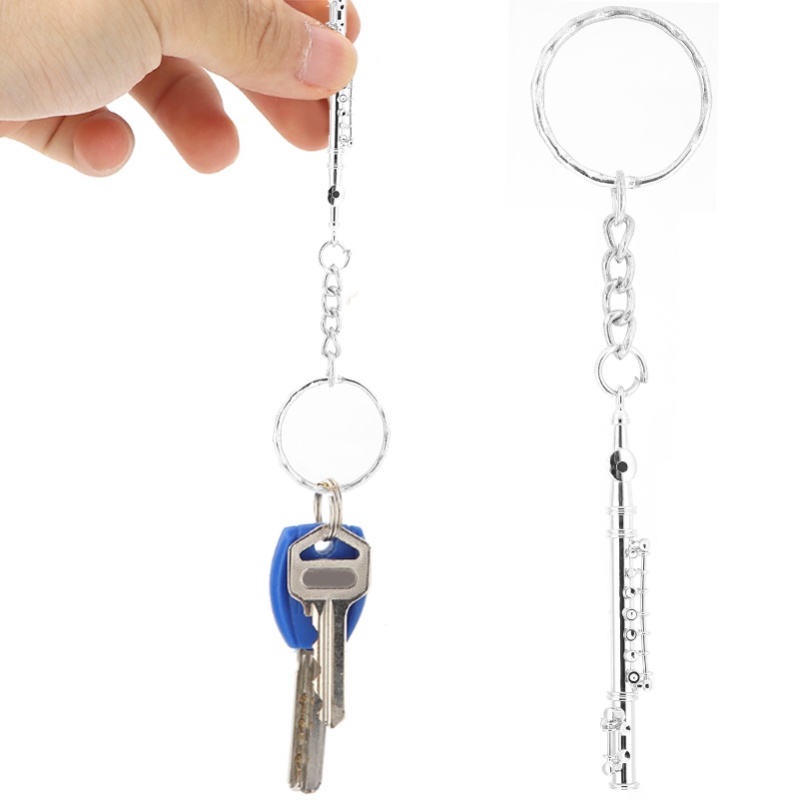 フルートキーホルダー メタルキーリング ギフト装飾 楽器飾り - Musical Instrument Jewelry のレビューと価格