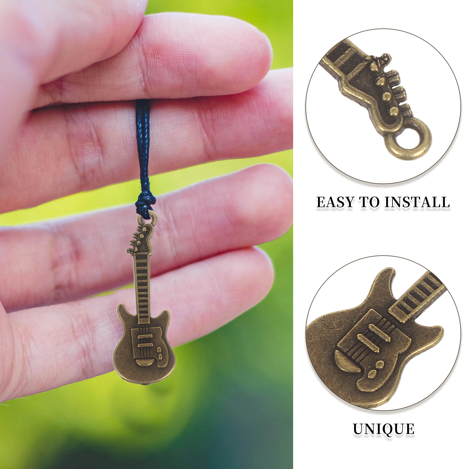 50 個の素朴なギターペンダントヴィンテージ合金チャーム D - Musical Instrument Jewelry のレビューと価格