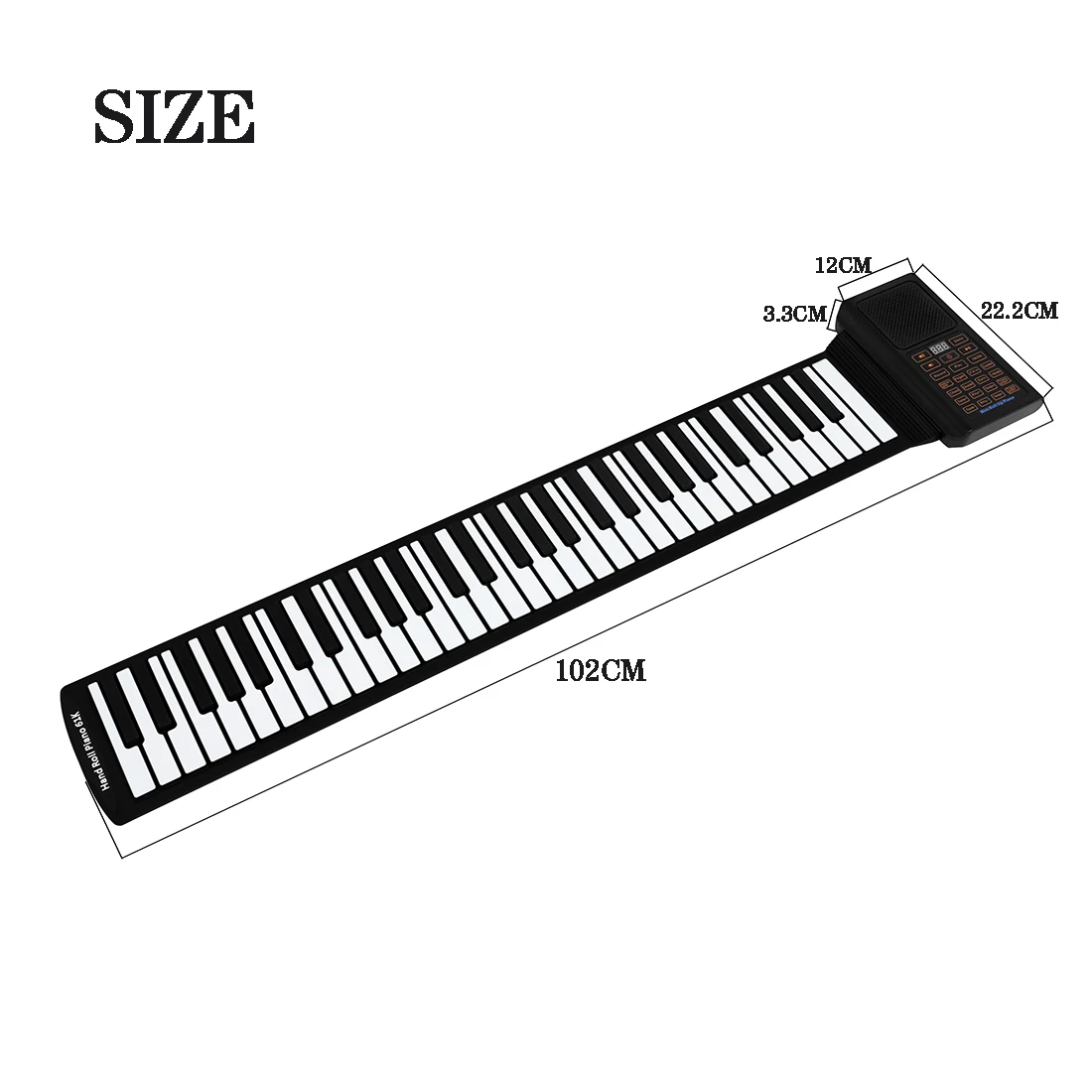 61 キーミニロールアップピアノシリコーンポータブル折りたた - Musical Instrument Keyboard のレビューと価格