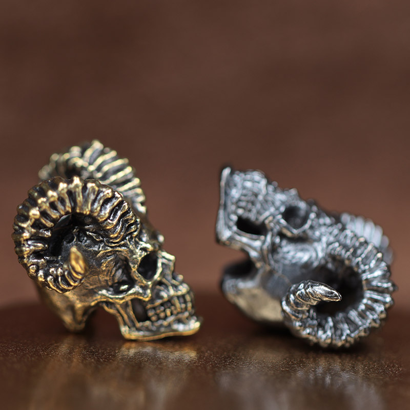 ヤギホーンスカルヘッド真鍮ナイフビーズ EDC 屋外 DIY - Musical Instrument Jewelry のレビューと価格