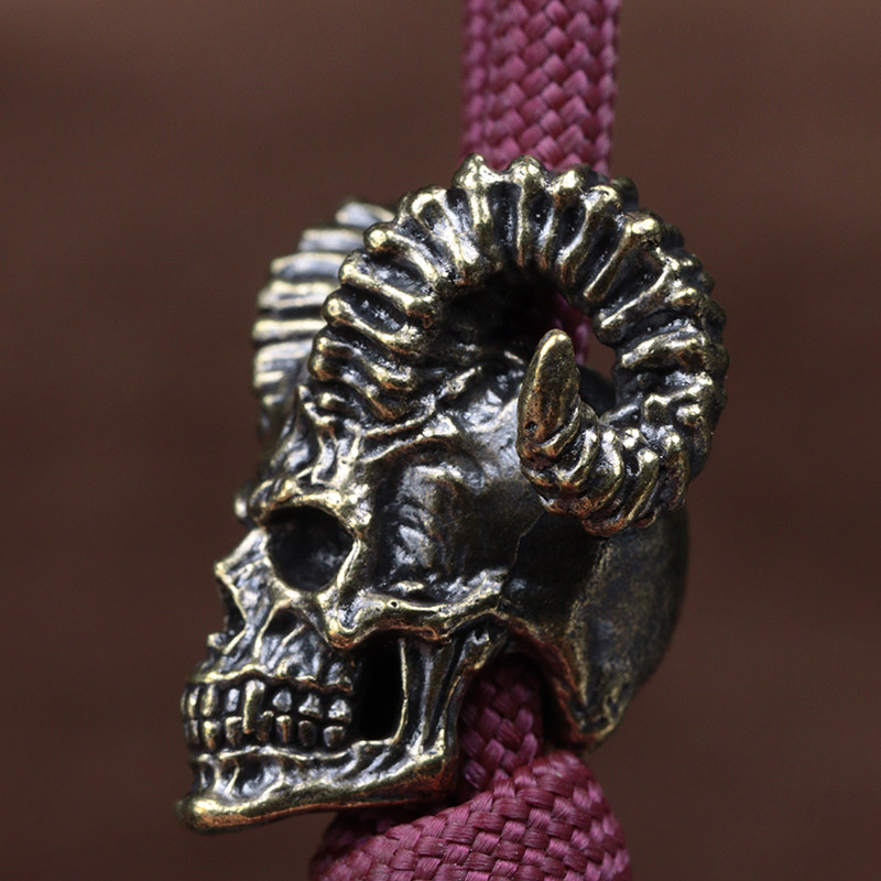 ヤギホーンスカルヘッド真鍮ナイフビーズ EDC 屋外 DIY - Musical Instrument Jewelry のレビューと価格