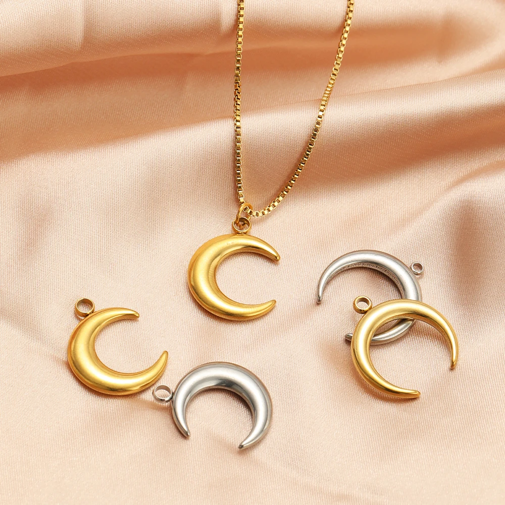 月の形をしたステンレス鋼のペンダント,ジュエリー作りのための - Musical Instrument Jewelry のレビューと価格