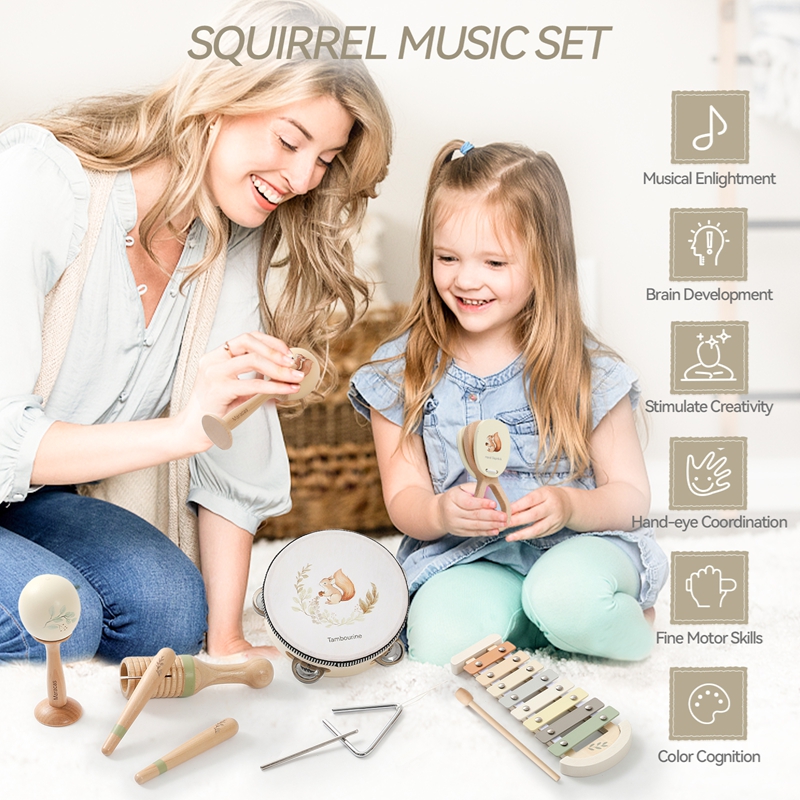 ベビーミュージックトイ マラカス ドラム シロフォン 子供用 - Musical Instrument Xylophone のレビューと価格