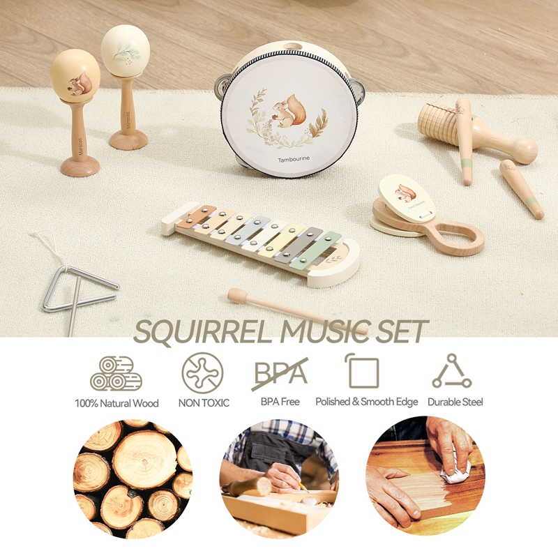 ベビーミュージックトイ マラカス ドラム シロフォン 子供用 - Musical Instrument Xylophone のレビューと価格