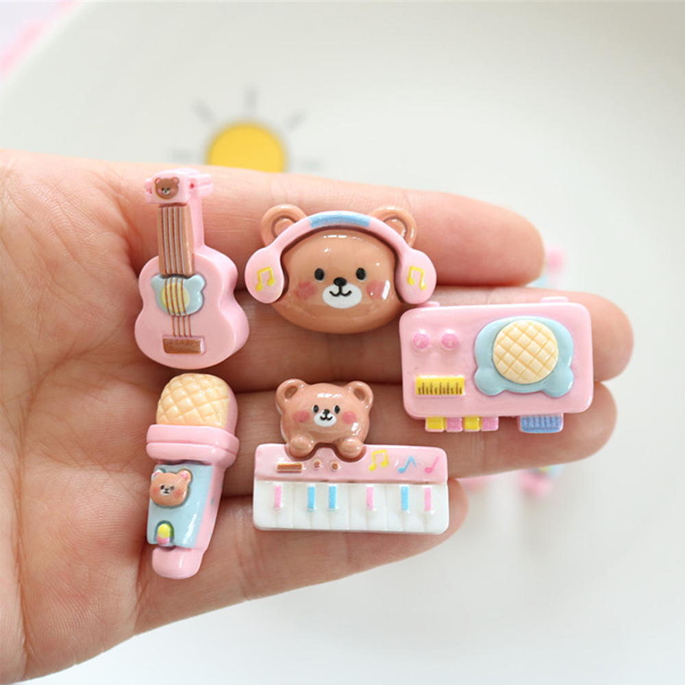 樹脂フラットバックカボション、光沢のあるクマ、楽器、スクラッ - Musical Instrument Jewelry のレビューと価格