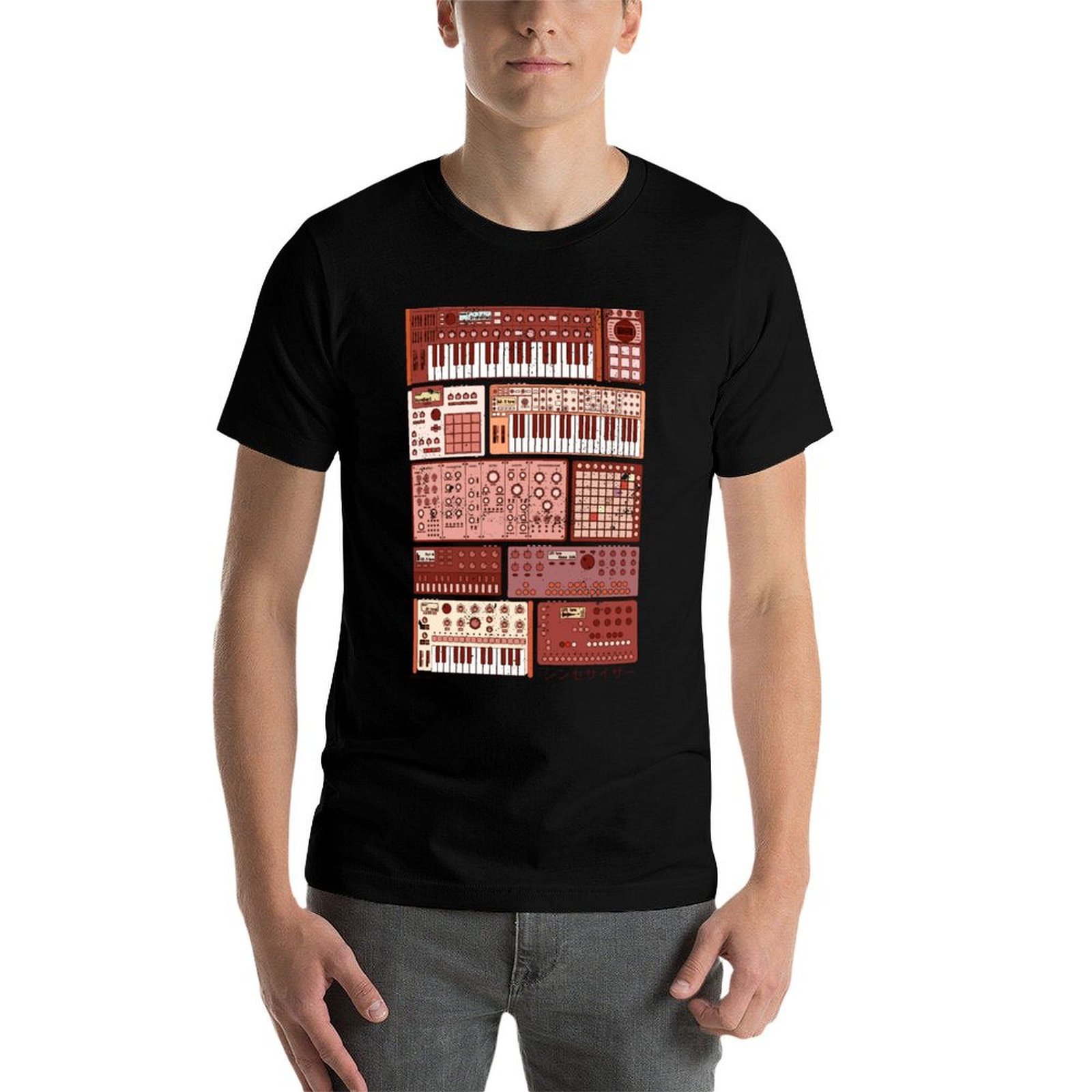 シンセサイザーと電子楽器用Tシャツ 汚れにくいカジュアルTシ - Musical Instrument Synthesizer のレビューと価格