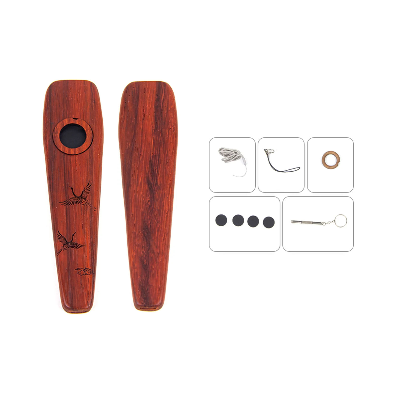 2025年新作 木製カズー ギフトセット (ストラップとフル - Musical Instrument Kazoo のレビューと価格