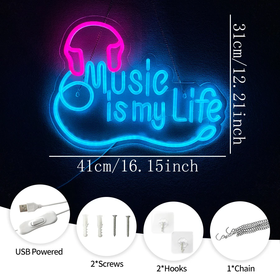 寝室、スタジオ、音楽パーティー、マンケーブ、バー、ゲーム愛好 - Musical Instrument Sign のレビューと価格